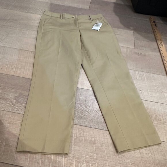 MICHAEL KORS WOMENS SIZE 4 CHINO KHAKI PANTS NEW - Picture 2 of 9